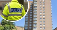 Man, 25, airlifted to hospital after 'falling from block of flats' as police make assault arrest