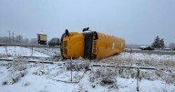 Schools bus with 13 kids inside crashes in southern Colorado