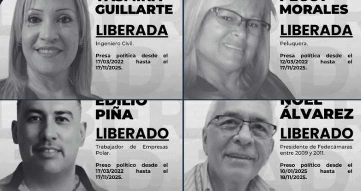 ONG confirma excarcelación de otros tres presos políticos