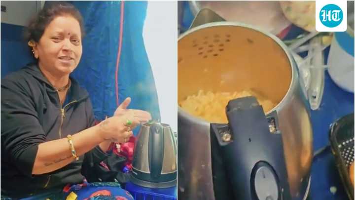 Viral video: Woman cooks maggi in electric kettle inside train, Railways fumes