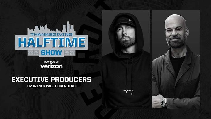 Eminem and Paul Rosenberg to serve as executive producers of Detroit Lions Thanksgiving Halftime Show powered by Verizon