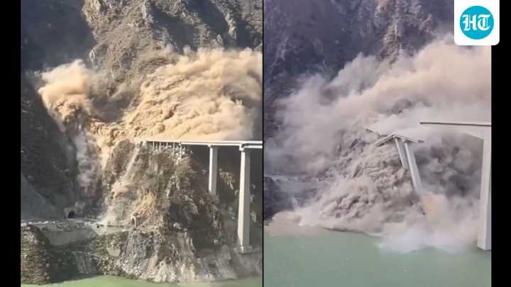 Newly constructed bridge in China partially collapses, dramatic video goes viral