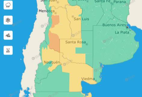 Alerta amarilla: advierten por tormentas fuertes en el oeste y sur pampeano