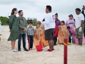 Visita Renán Sánchez Tajonar Campamento Tortuguero San Martín en Cozumel