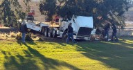 Medical issue leads to semi crash at Columbia Park Golf Tri Plex in Kennewick