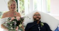 Cancer patient gets married in emotional hospice wedding