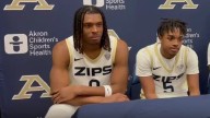 Akron men's basketball players talk about win vs. Princeton