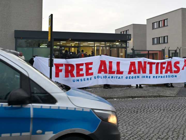 German court opens trial against left