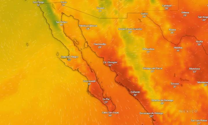 Clima en La Paz y Los Cabos para el 16 de noviembre de 2025