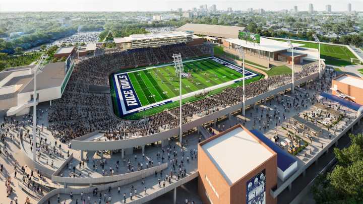 Rice University unveils $120 million project for pedestrian gateway, stadium modernization