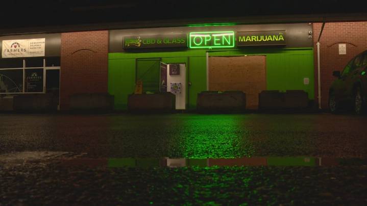 5 suspects on the run after cannabis shop smash