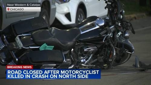 Deadly motorcycle crash impacts Chicago traffic on North Western Avenue between Balmoral and Catalpa for hours: police department
