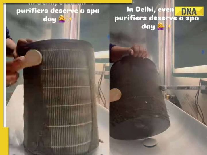 As Delhi struggles with toxic AQI, woman cleans dusty air purifier, jokes ‘even