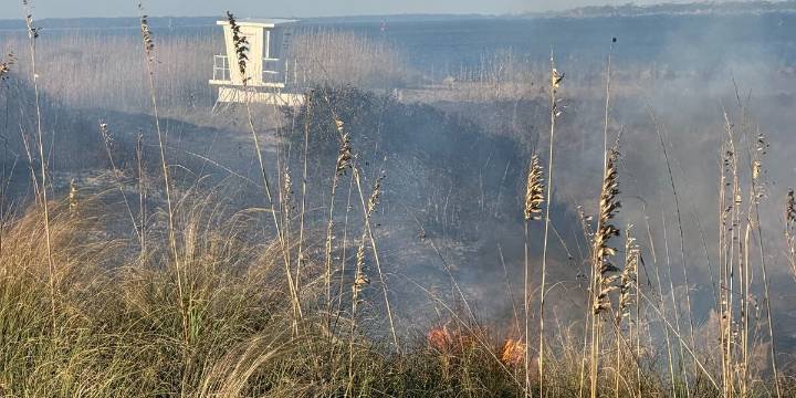 Dune fire on Tybee Island