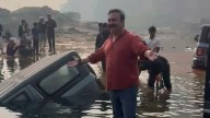 Stunt Gone Wrong! Thar Submerged In Delhi Lake While Performing Off