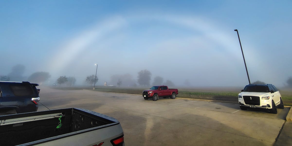 Fogbows formed across the Brazos Valley Thursday morning