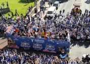 Festejan Dodgers en Los Ángeles su título de Serie Mundial