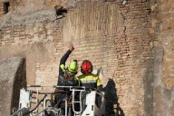 Rescuers in Rome struggle to reach worker trapped in medieval tower after partial collapse