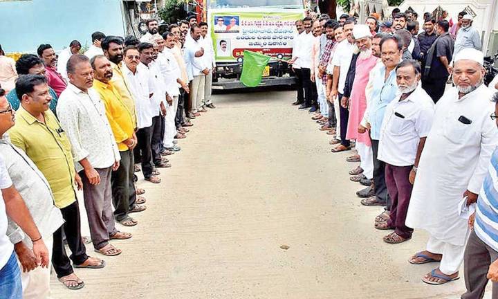 Former sarpanch donates rice bags to school for blind