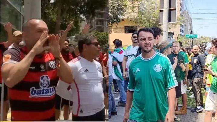 Hinchas de Palmeiras y Flamengo se concentran en los exteriores de los hoteles previo a la final de la Libertadores