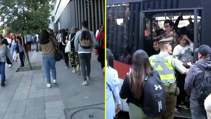 Personas caminando y buses colapsados: Las aglomeraciones en la Alameda por el cierre de estaciones del Metro