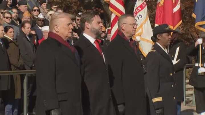 Trump, Vance attend Veterans Day events at Arlington National Cemetery 