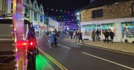 Northumberland village Christmas lights switched on by three