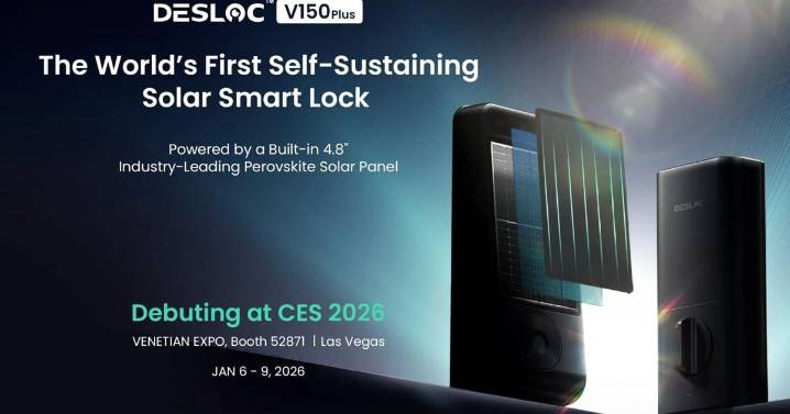 DESLOC Smart Lock Unveils the World's First Self-Sustained Perovskite Solar Door Lock, Debuting at CES 2026