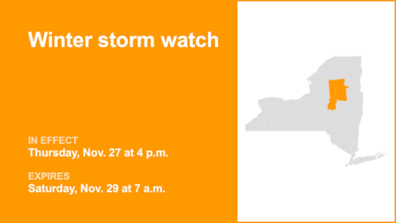 NY weather: Winter storm watch for Herkimer and Hamilton counties from Thursday to Saturday