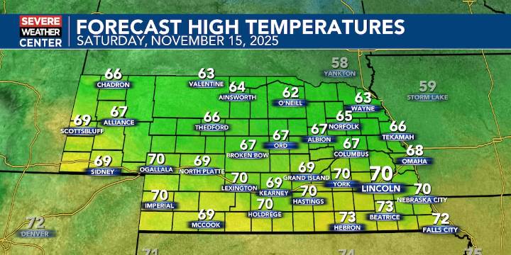 Cooler, but still well above average Saturday