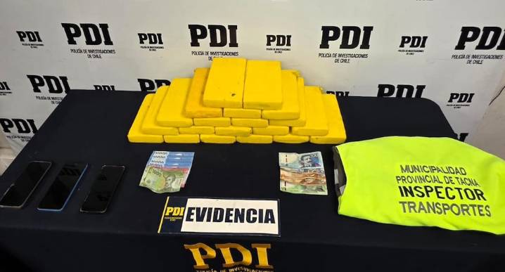 Inspector de tránsito de la MUNI Tacna cae con más de 21 kg de cocaína en Chacalluta