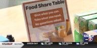 Mary Beth Nienhaus Activity Center opens temporary food share table
