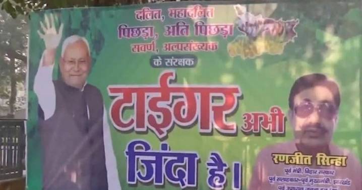 Bihar ‘Tiger Zinda Hai’ posters emerge for Nitish ahead of counting