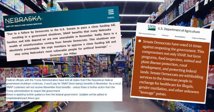 Federal and state websites descend into political finger-pointing as SNAP fight drags on