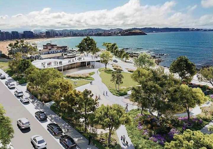 Los terrenos de la playa verde de Gijón, aún pendientes del proyecto definitivo, abrirán al público en verano