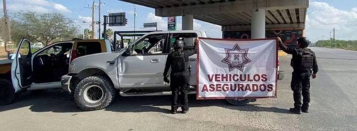 Guardia Estatal asegura a dos personas que portaban armamento en Reynosa