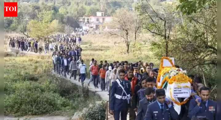 Salute, tears, resolve mark Tejas pilot’s final journey in Kangra; Wing Commander Syal cremated with full state honours