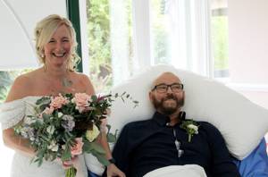 Cancer patient gets married in emotional hospice wedding