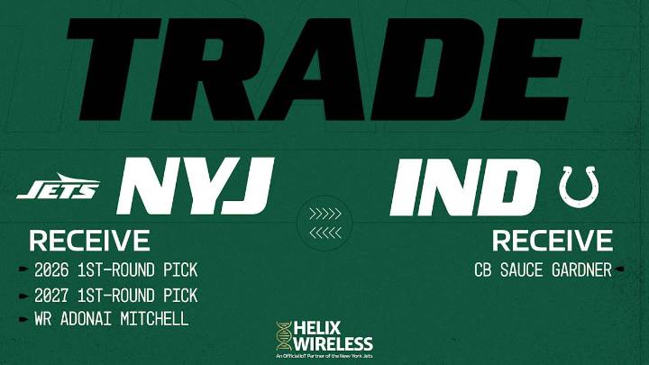 Jets-Colts Trade | Green & White Acquire WR Adonai Mitchell & Two First-Round Picks for CB Sauce Gardner