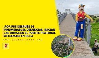 ¡Por fin! Después de innumerables denuncias, inician las obras en el puente peatonal Getsemaní en Bosa