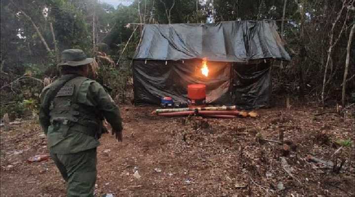 Acaban campamento de minería ilegal en Amazonas