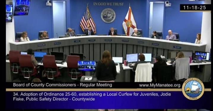 Manatee County Commissioners approve a curfew for teens under the age of 16