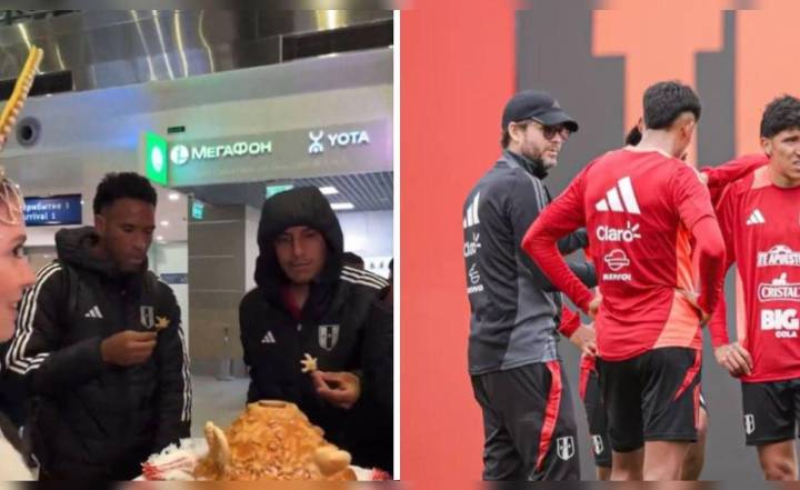 Selección peruana fue recibida con aperitivos locales en su arribo a San Petersburgo: Álex Valera y Pedro Gallese probaron la sazón rusa