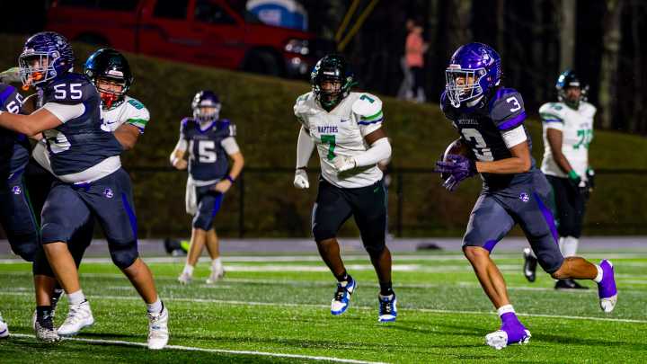 Watch Mitchell football defeat Mountain Island Charter…