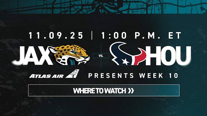 Where to Watch: Jaguars vs. Texans, Week 10 of 2025 NFL Season