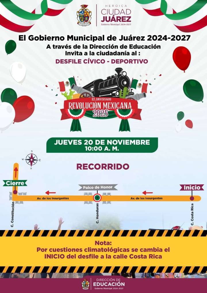 Realizan cambios a recorrido del Desfile de la Revolución Mexicana