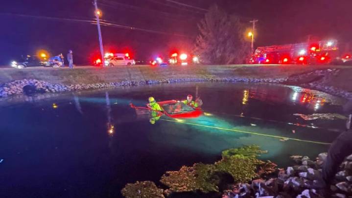 2 injured after car drives into pond in Greenfield