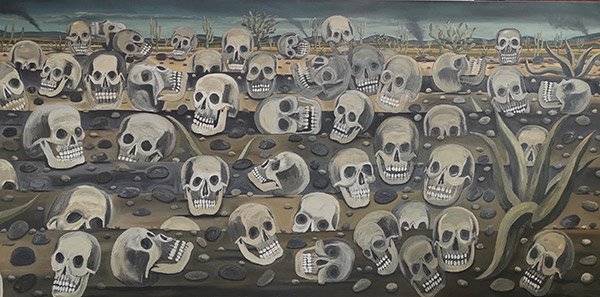 Tzompantli, de Gustavo Monroy: el mural que enlaza historia y presente en San Ildefonso