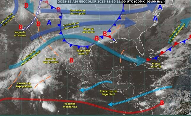 Alertan por lluvias fuertes en 8 estados del país para este domingo