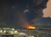 UPS cargo plane with 3 aboard explodes on takeoff at Louisville airport, igniting huge fire